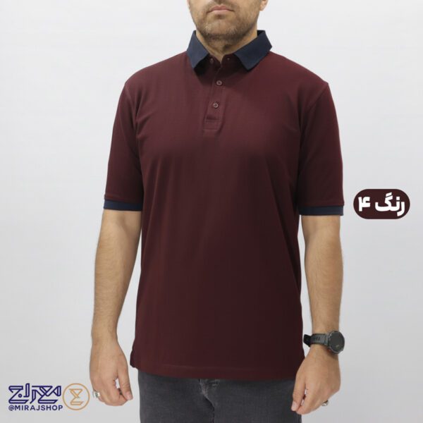 تیشرت پنبه کشی مارتن یقه سرمه ای