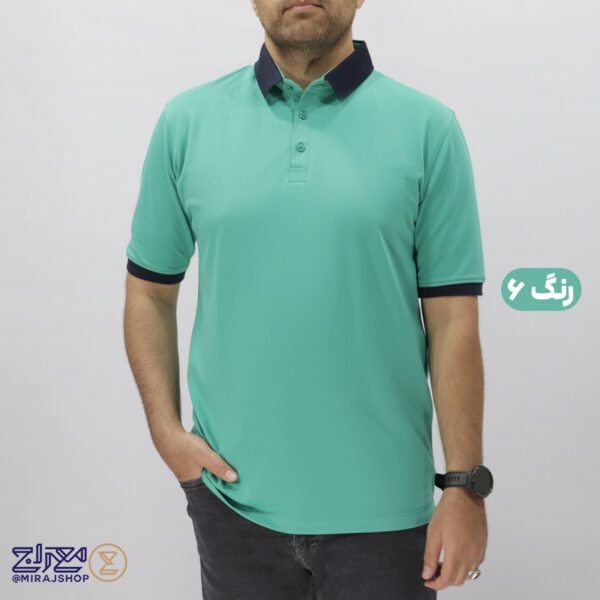 تیشرت پنبه کشی مارتن یقه سرمه ای