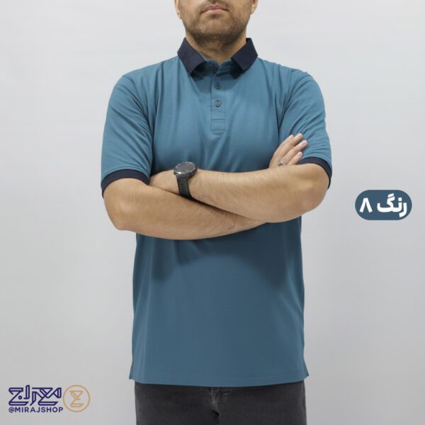 تیشرت پنبه کشی مارتن یقه سرمه ای