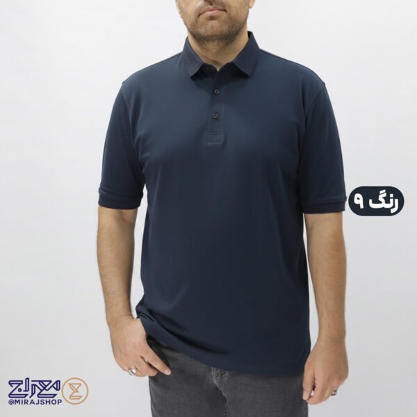 تیشرت پنبه کشی مارتن یقه سرمه ای