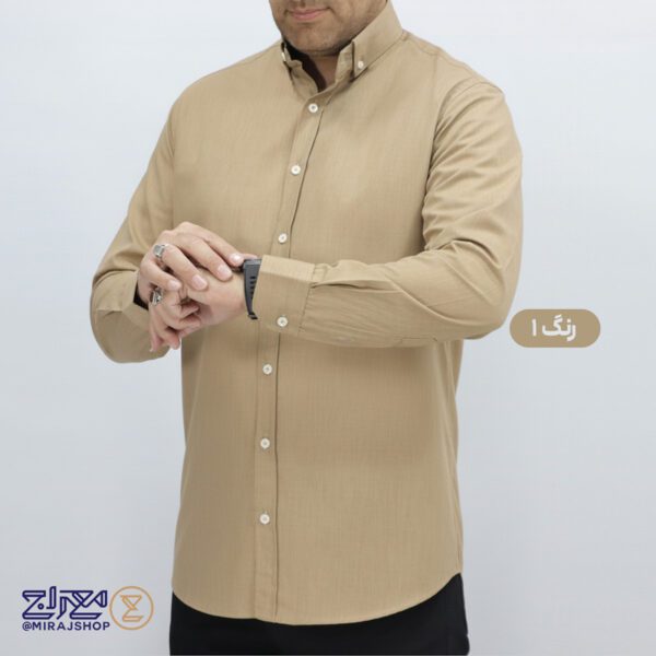 پیراهن تترون ملانژ مردانه