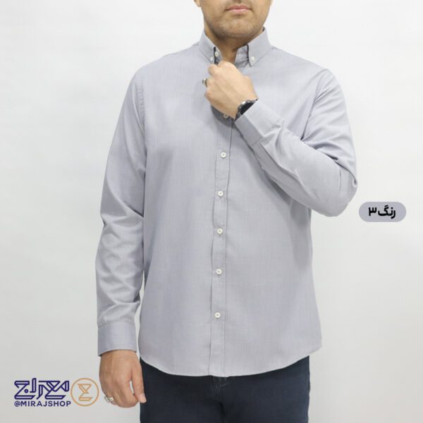 پیراهن تترون ملانژ مردانه