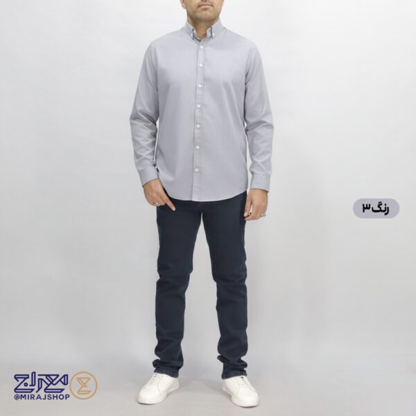 پیراهن تترون ملانژ مردانه
