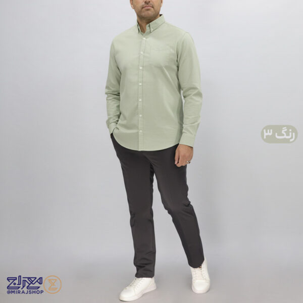 پیراهن پنبه لینن مردانه آستین بلند - Image 8