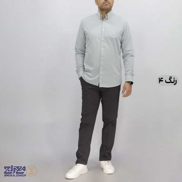 پیراهن پنبه لینن مردانه آستین بلند