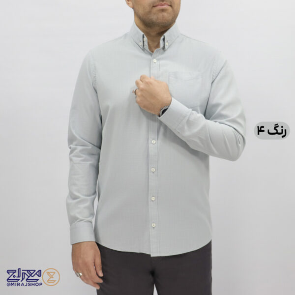 پیراهن پنبه لینن مردانه آستین بلند