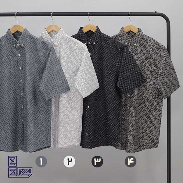 پیراهن پنبه چاپی آستین کوتاه آرمان