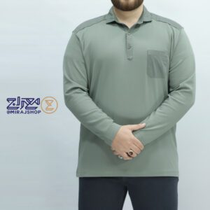 بلوز پنبه سنگ شور سایز بزرگ یقه دار