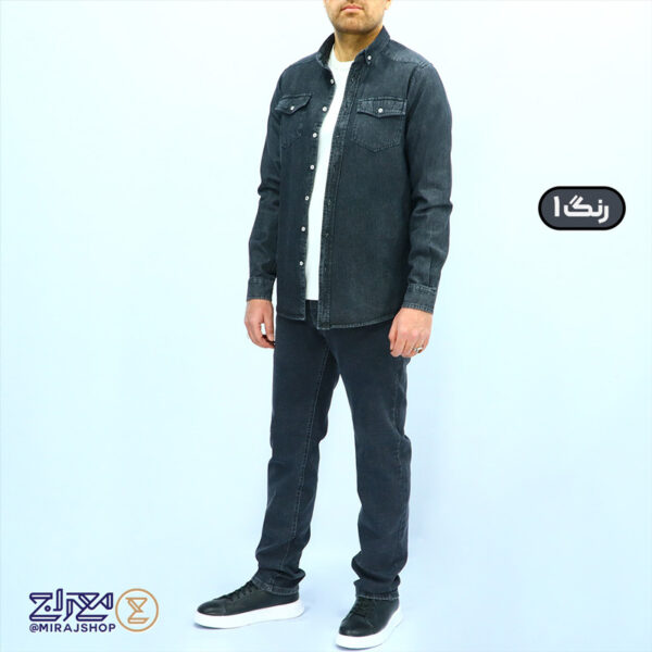 پیراهن مردانه جین پنبه ای