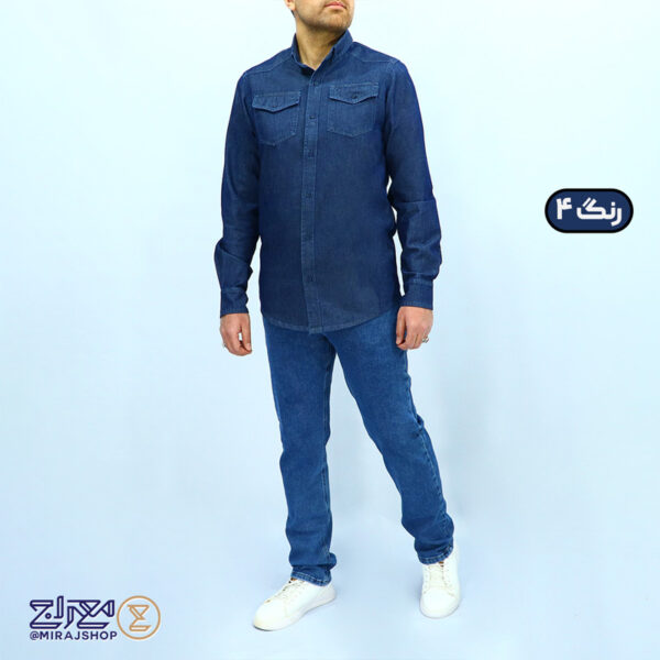پیراهن مردانه جین پنبه ای