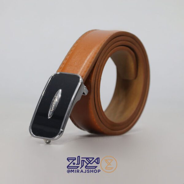 کمربندمردانه چرم طبیعی مدل پلاکی رادین
