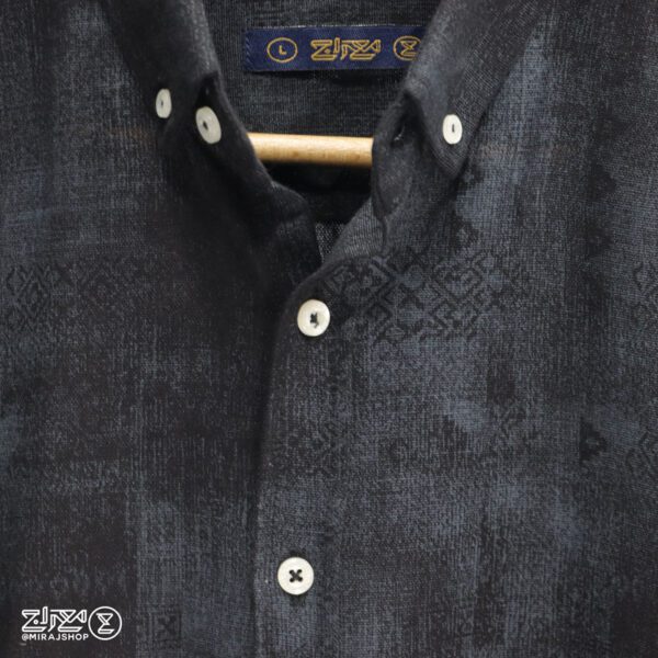 پیراهن پنبه کنفی مشکی مردانه