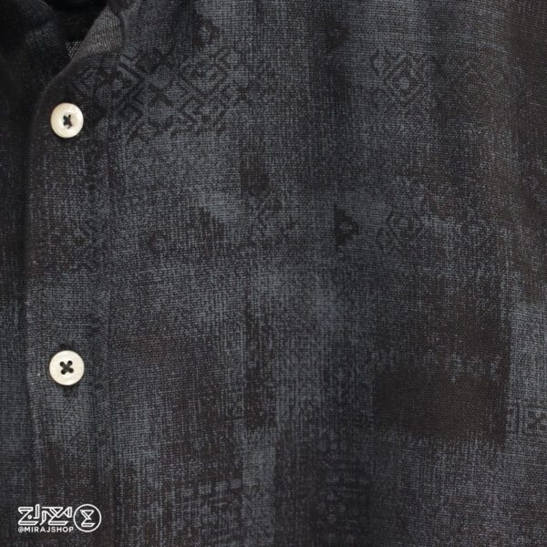 پیراهن پنبه کنفی مشکی مردانه