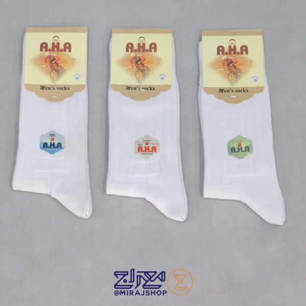 جوراب مردانه دو سیلندر نانو آنتی باکتریال ساقدار  سفید - Image 2