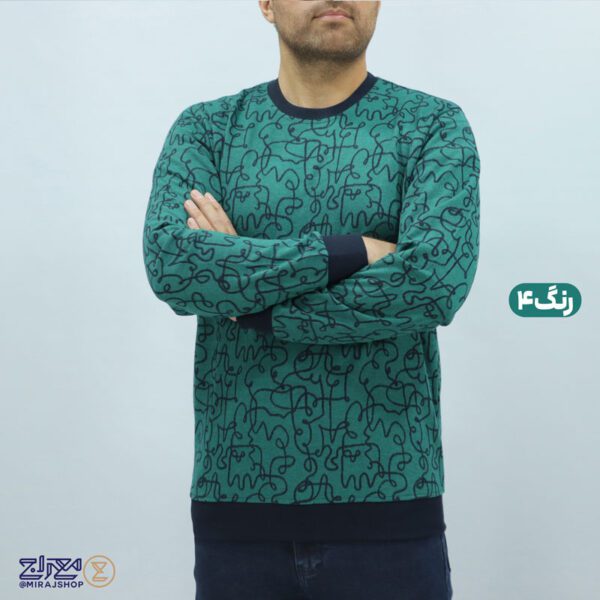بلوز پنبه ژاکارد پاییزه مارپیچ مردانه