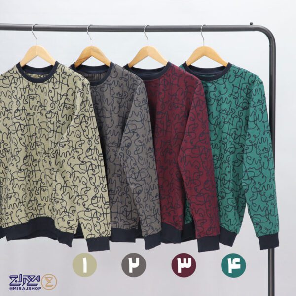 بلوز پنبه ژاکارد پاییزه مارپیچ مردانه