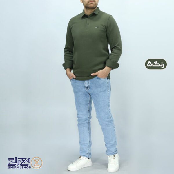 بلوز مردانه پنبه سلانیک یقه دار