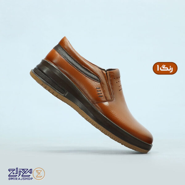 کفش مردانه چرم طبیعی اُلیو