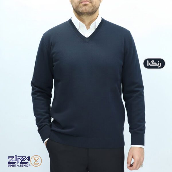 بافت مردانه پنبه‌ ای یقه هفت