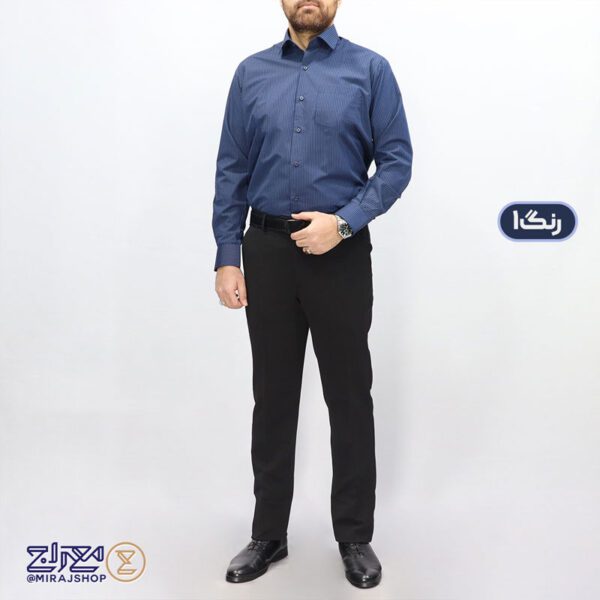 پیراهن مردانه تترون الوند یقه دار - Image 4