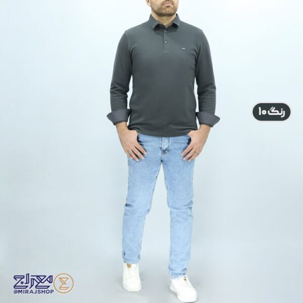 بلوز مردانه پنبه سلانیک یقه دار