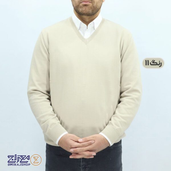 بافت مردانه پنبه‌ ای یقه هفت