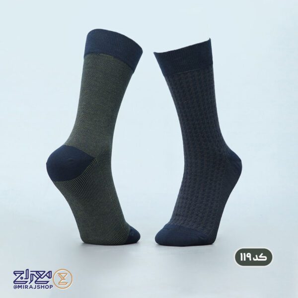جوراب مردانه پنبه ای ژاکارد دو فیس