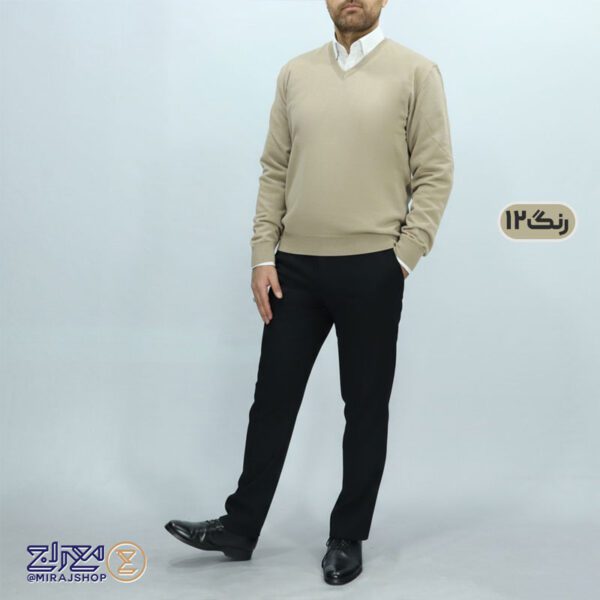 بافت مردانه پنبه‌ ای یقه هفت