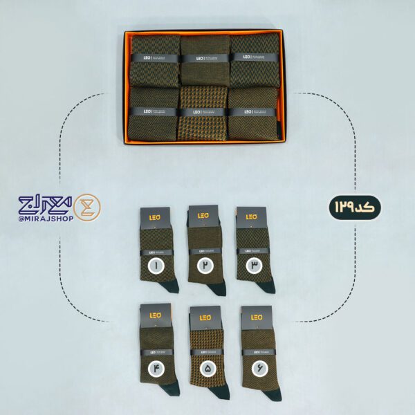 جوراب مردانه پنبه ای ژاکارد دو فیس