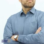 پیراهن مردانه تترون اسلپ دکمه مخفی