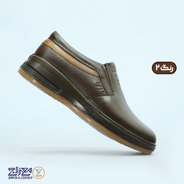 کفش مردانه چرم طبیعی اُلیو