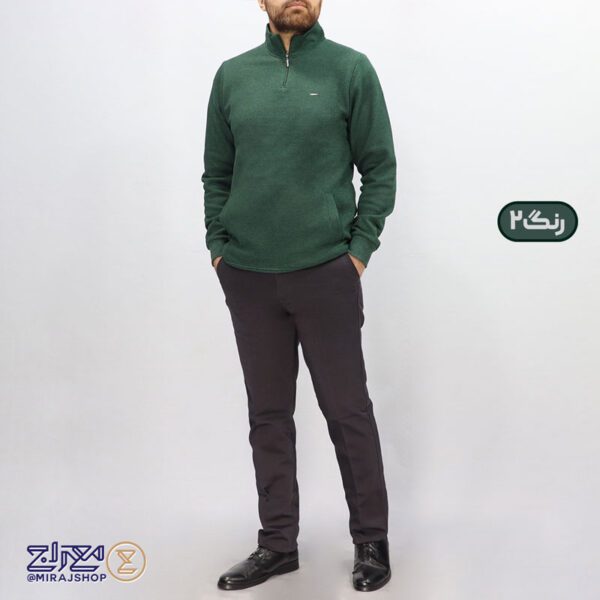 سویشرت مردانه پنبه جودون نیم زیپ