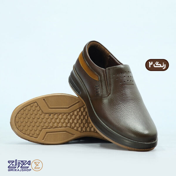 کفش مردانه چرم طبیعی اُلیو