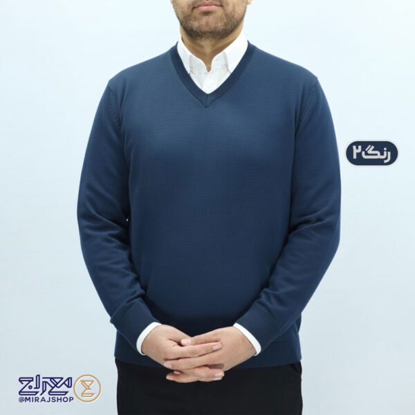 بافت مردانه پنبه‌ ای یقه هفت