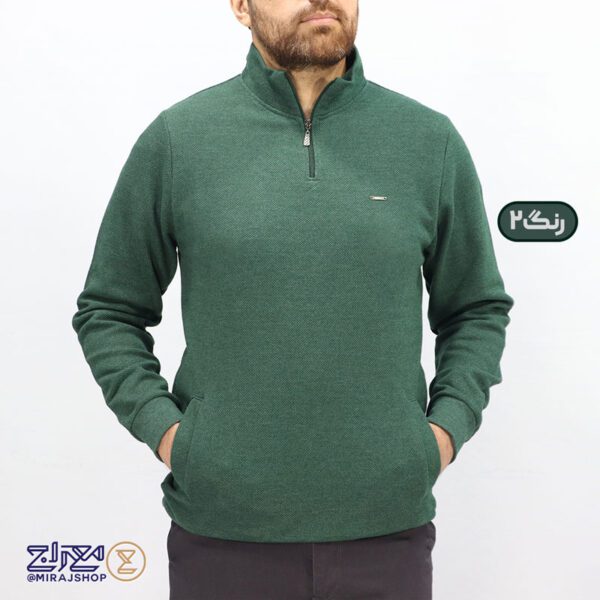 سویشرت مردانه پنبه جودون نیم زیپ