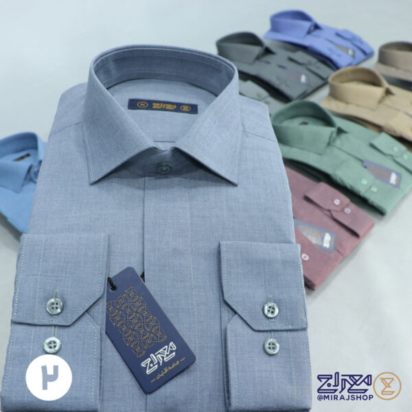 پیراهن مردانه تترون اسلپ دکمه مخفی