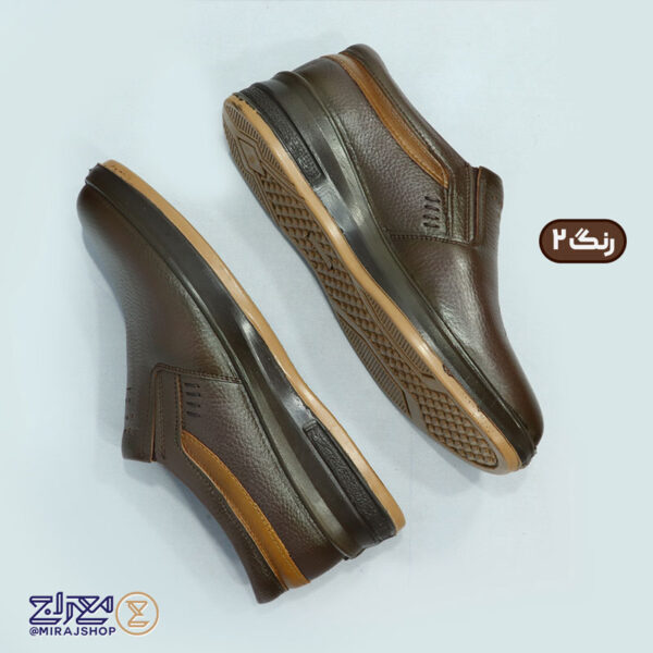 کفش مردانه چرم طبیعی اُلیو