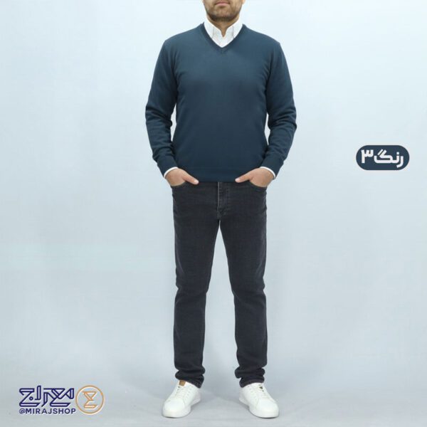 بافت مردانه پنبه‌ ای یقه هفت