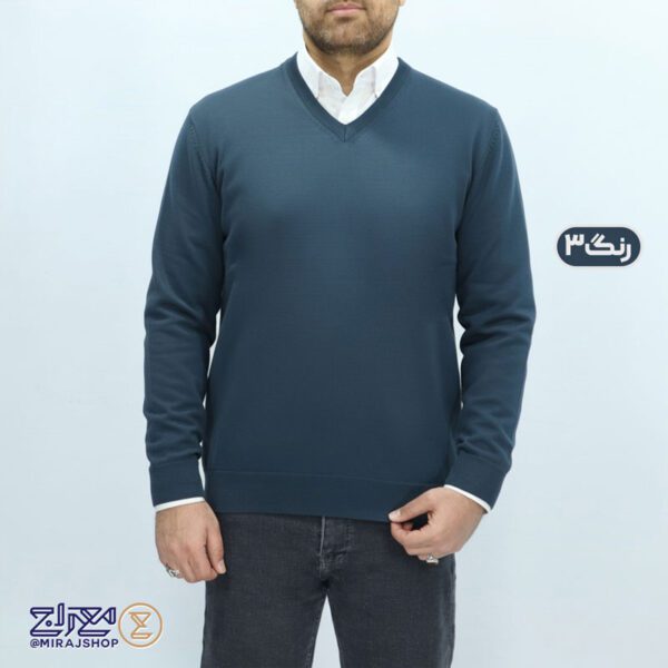 بافت مردانه پنبه‌ ای یقه هفت