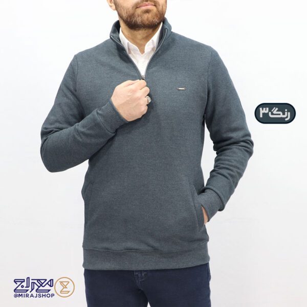 بلوز مردانه پنبه جودون نیم زیپ
