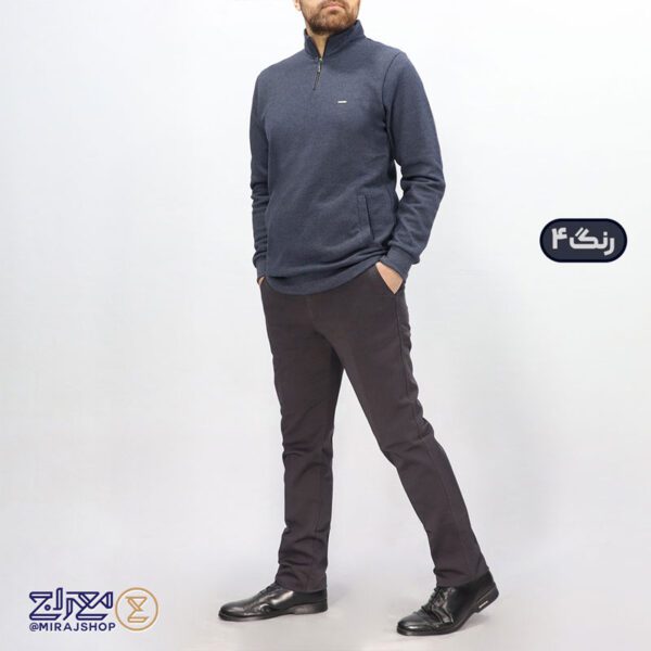 سویشرت مردانه پنبه جودون نیم زیپ