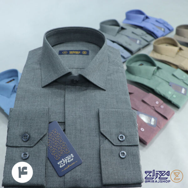 پیراهن مردانه تترون اسلپ دکمه مخفی