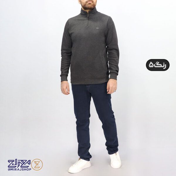 سویشرت مردانه پنبه جودون نیم زیپ