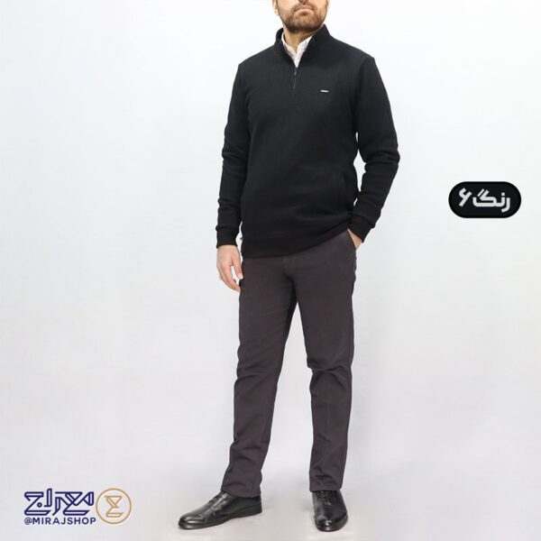 سویشرت مردانه پنبه جودون نیم زیپ