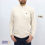 بلوز مردانه پنبه ای یقه فرنج دکمه بندی