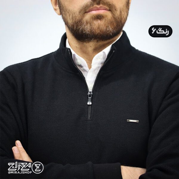 سویشرت مردانه پنبه جودون نیم زیپ