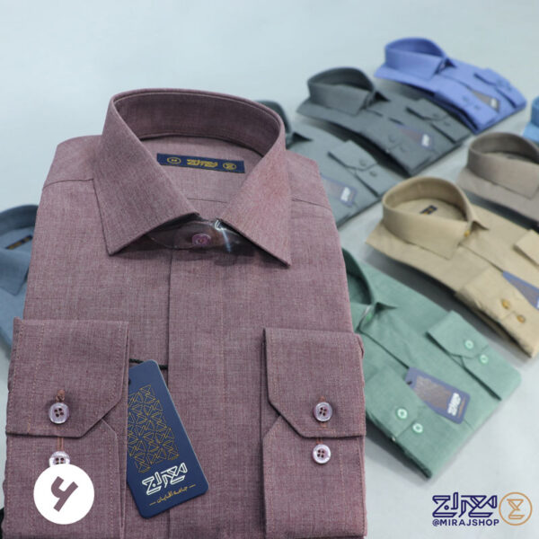 پیراهن مردانه تترون اسلپ دکمه مخفی