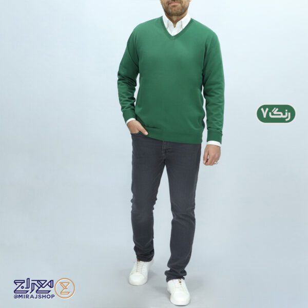 بافت مردانه پنبه‌ ای یقه هفت