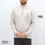 بلوز مردانه پنبه ای یقه فرنج دکمه بندی