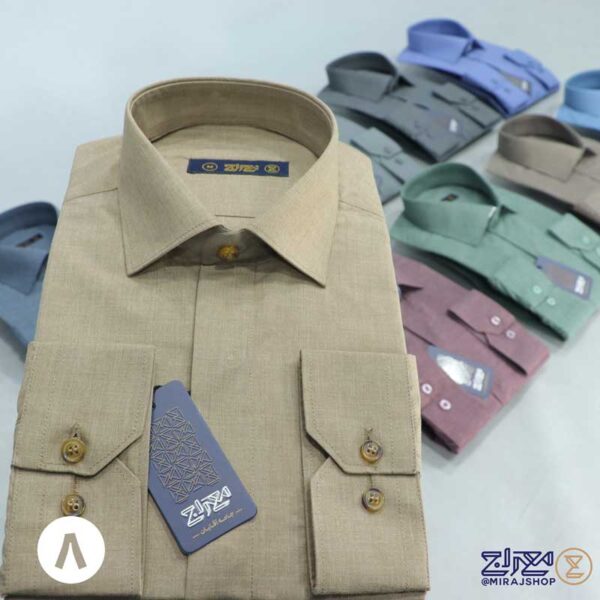 پیراهن مردانه تترون اسلپ دکمه مخفی